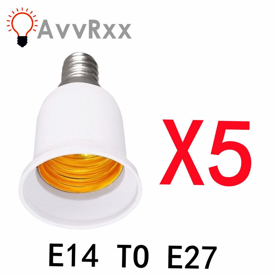 E14  E27 램프 홀더 변환기 5 개, 내화 소켓 베이스 컨버터, 220V 전구 어댑터 변환 조명 액세서리